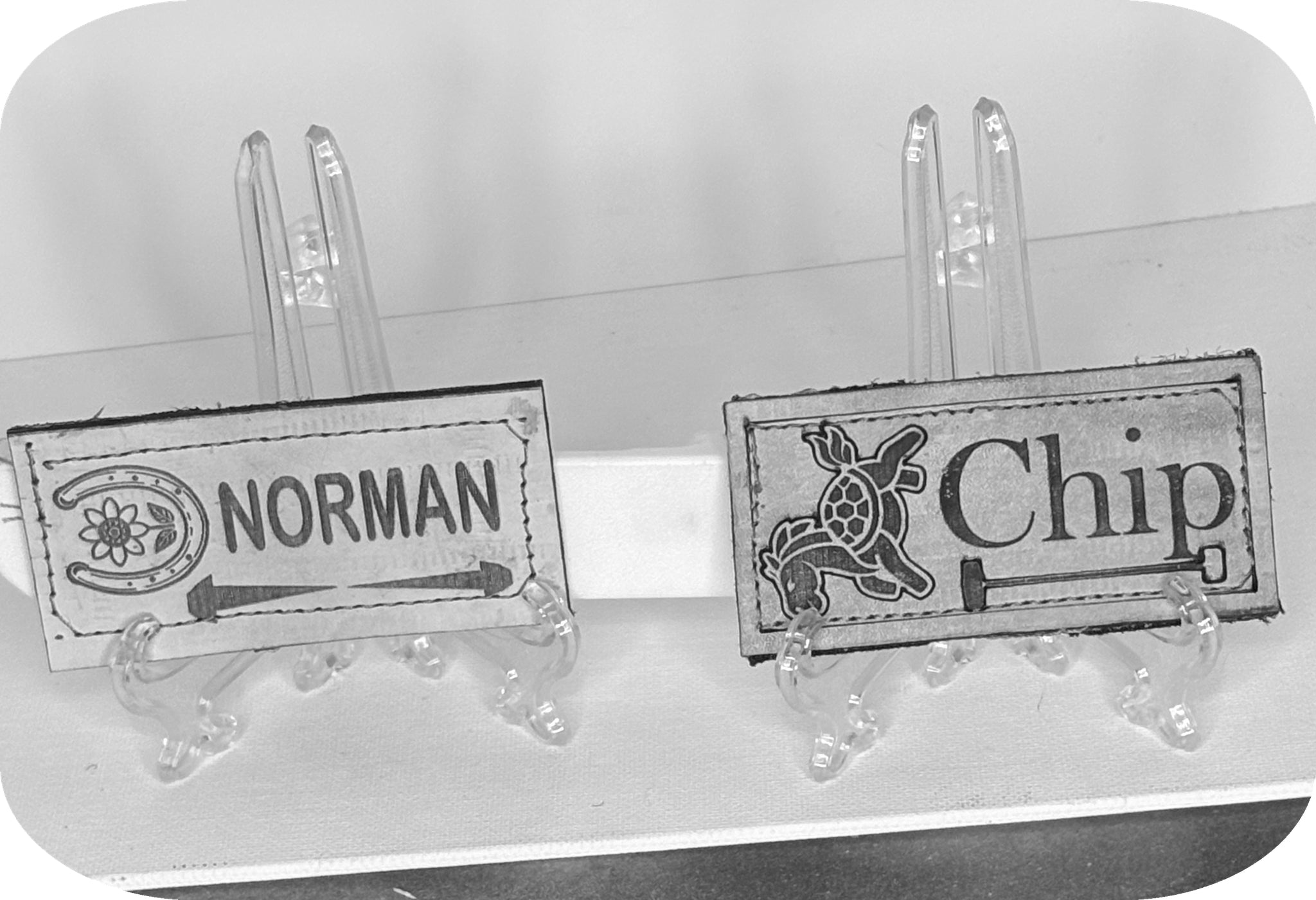 Custom Leather Halter Badge – Engraved